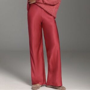 Silky Wide-Leg Pants in Barberry